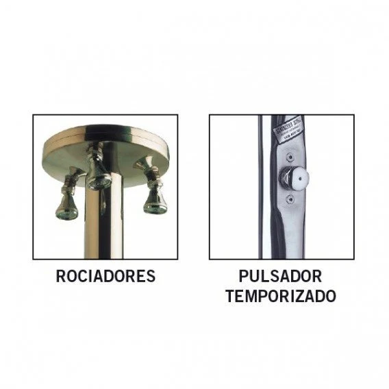 Astralpool Ducha con 3 rociadores y 3 pulsadores temporizados para piscina pública