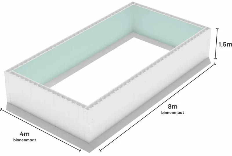 High Density Polystyreen zwembad blokkenset - 800 x 400 x 150 cm