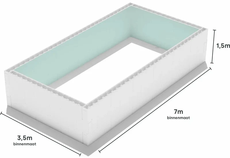 High Density Polystyreen zwembad blokkenset - 700 x 350 x 150 cm