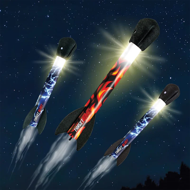 Jeu 2-en-1 fusée lumineuses et disque volant