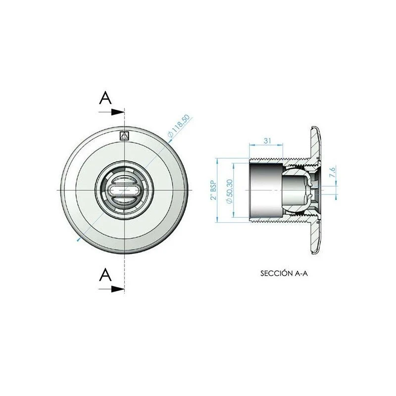 Astralpool - Boquilla Norm en ABS para piscina de hormigón