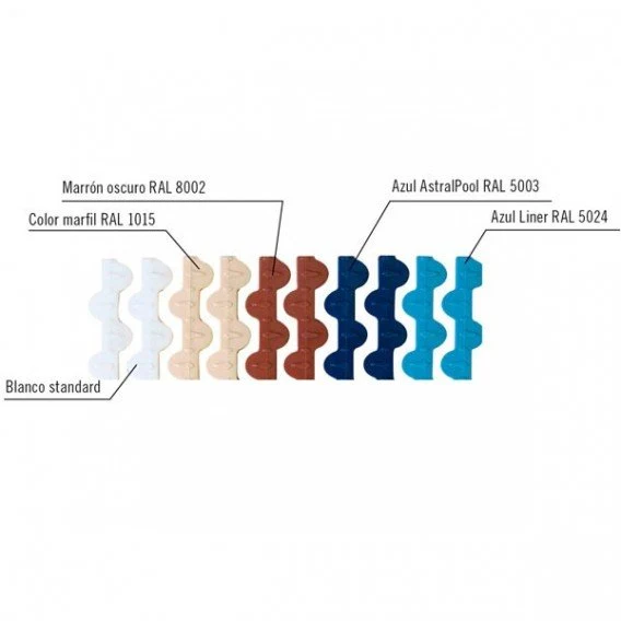 AstralPool - Módulo rejilla transversal azul para curvas para piscina