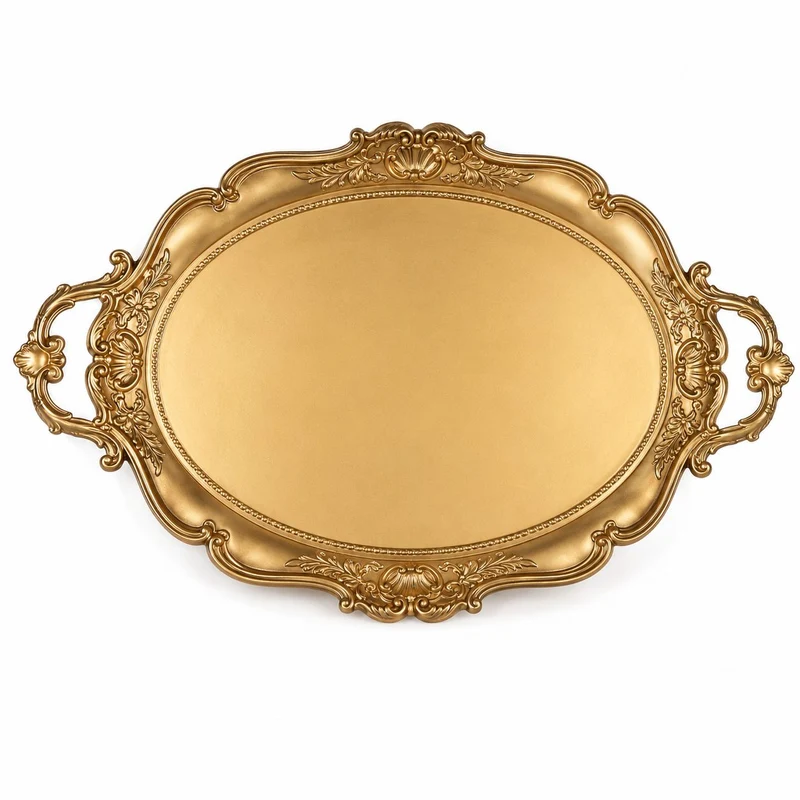 Vassoio Ovale 48X29 H 4CM Oro Peraga Christmas