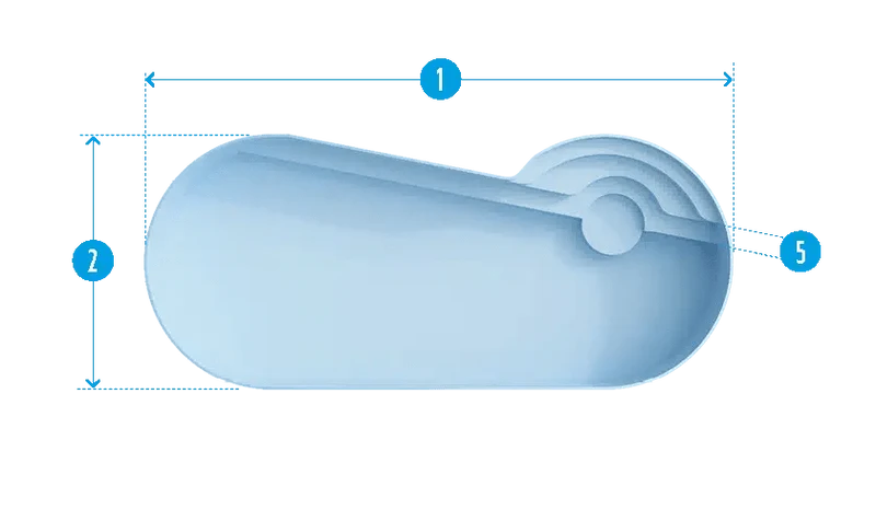 Port Cros Zand Polyester zwembad - 1000 cm x 430 cm x 150 cm