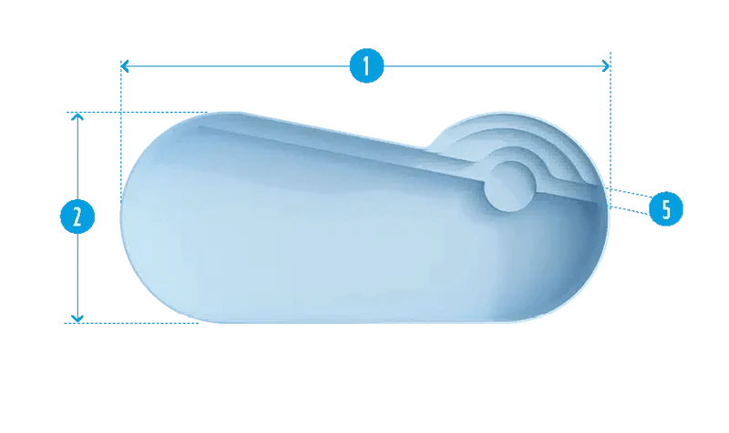 Port Cros Grijs Polyester zwembad - 1000 cm x 430 cm x 150 cm