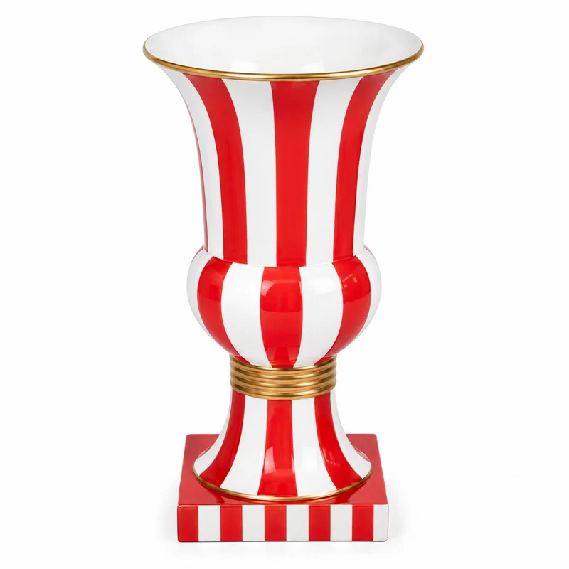 Coppa a Strisce D46 H77 Rossa Bianca Metallo Peraga Christmas