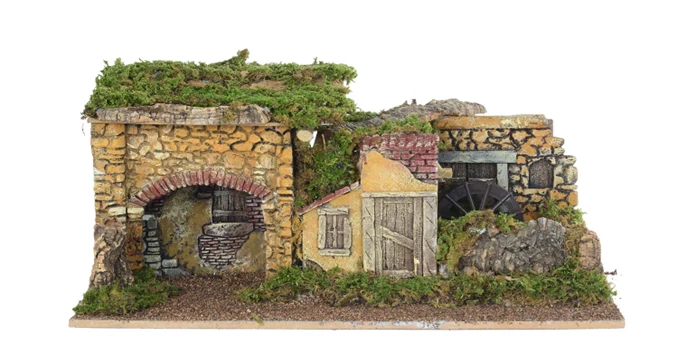 Capanna con Mulino ad Acqua 40cm Multicolore Peraga Christmas