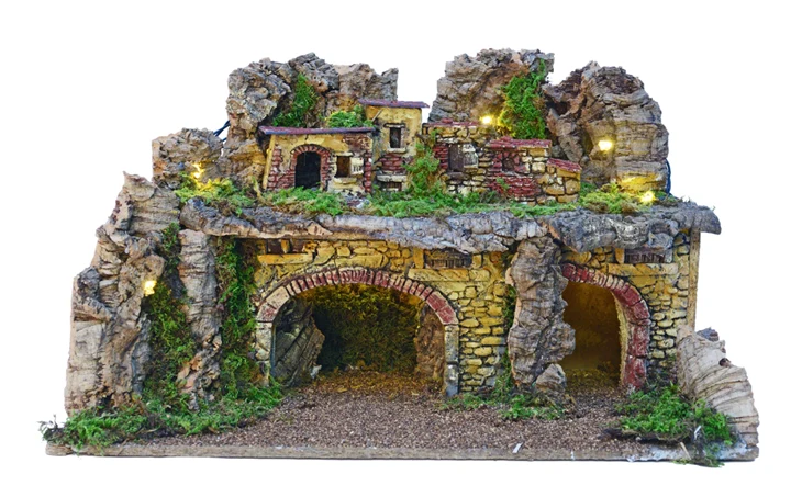 Paesaggio con Luci 58x35x35H cm Naturale Peraga Christmas