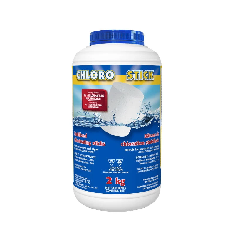 Bâtons de chloration stabilisés