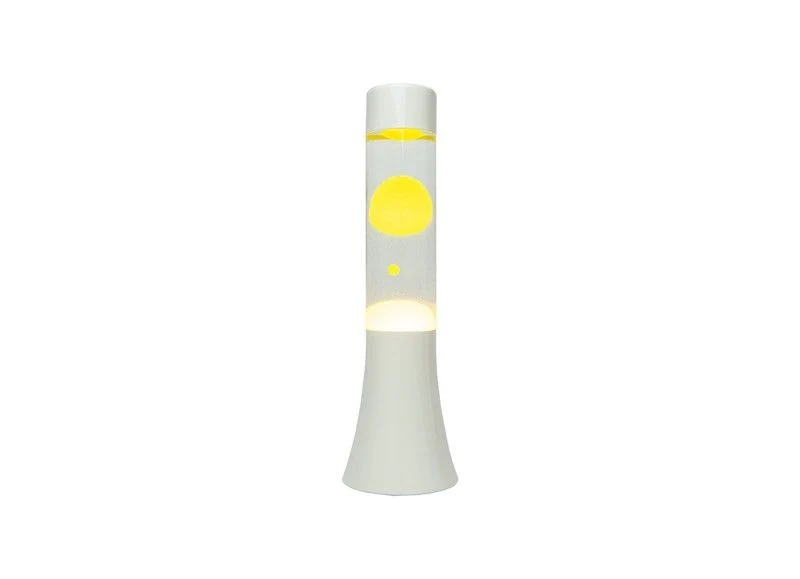 Mini Lava Lamp 9x9x31cm Giallo e Bianco Fisura
