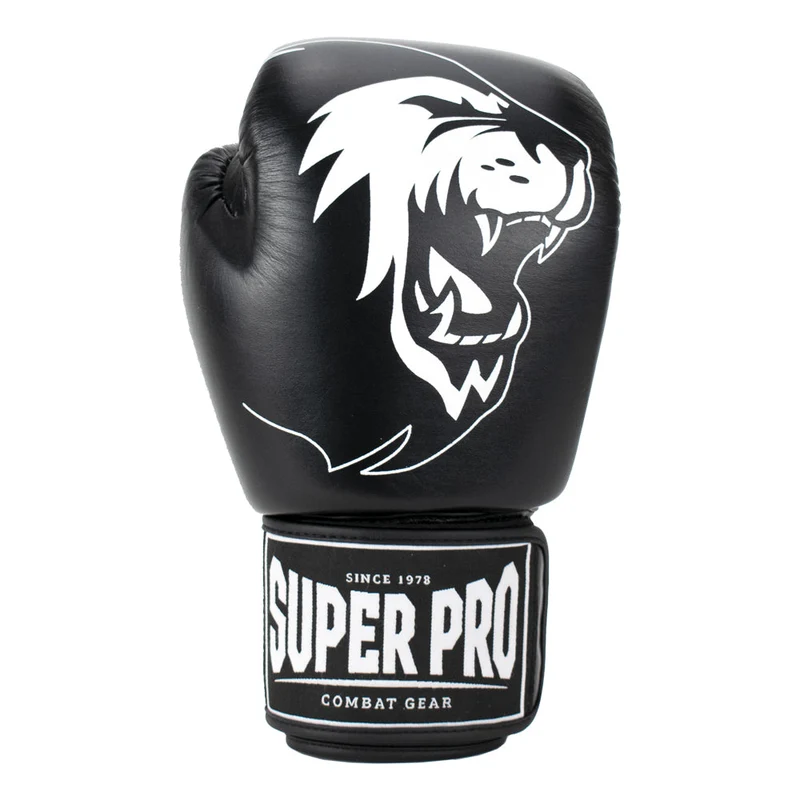 Super Pro Combat Gear Warrior Lederen (Kick)Bokshandschoenen - Zwart/Wit