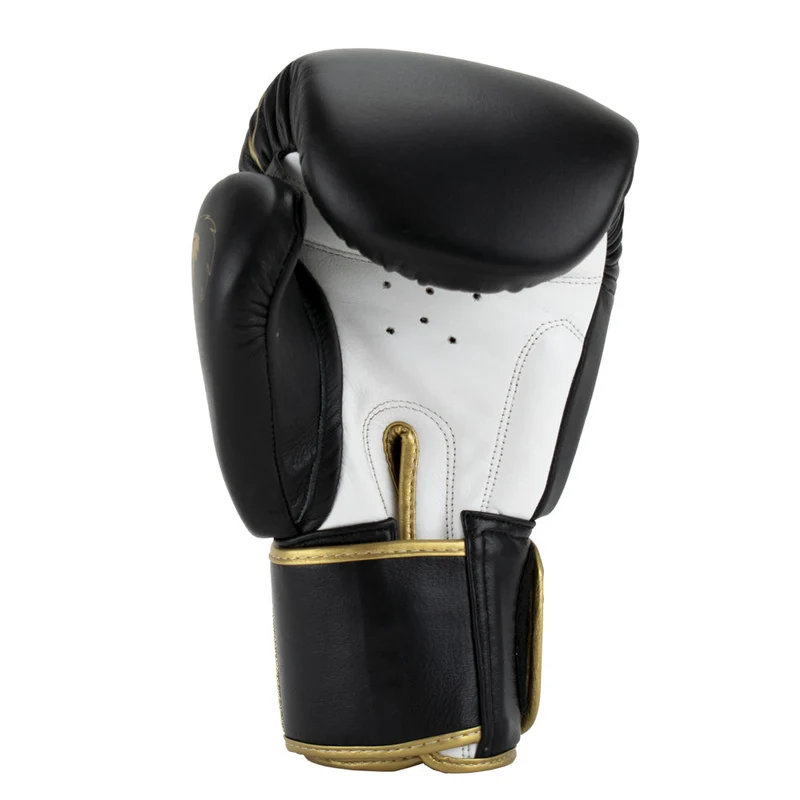 Super Pro Combat Gear Warrior SE Lederen (Kick)Bokshandschoenen - Zwart/Goud/Wit