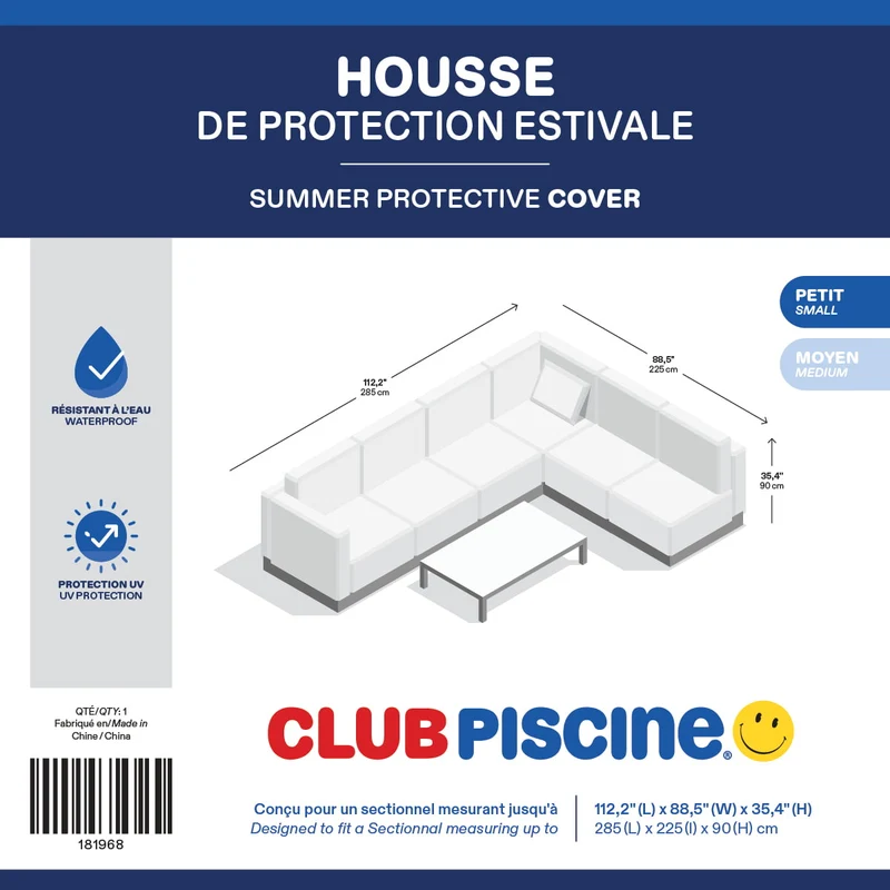 Housse protectrice d'été pour sectionnel