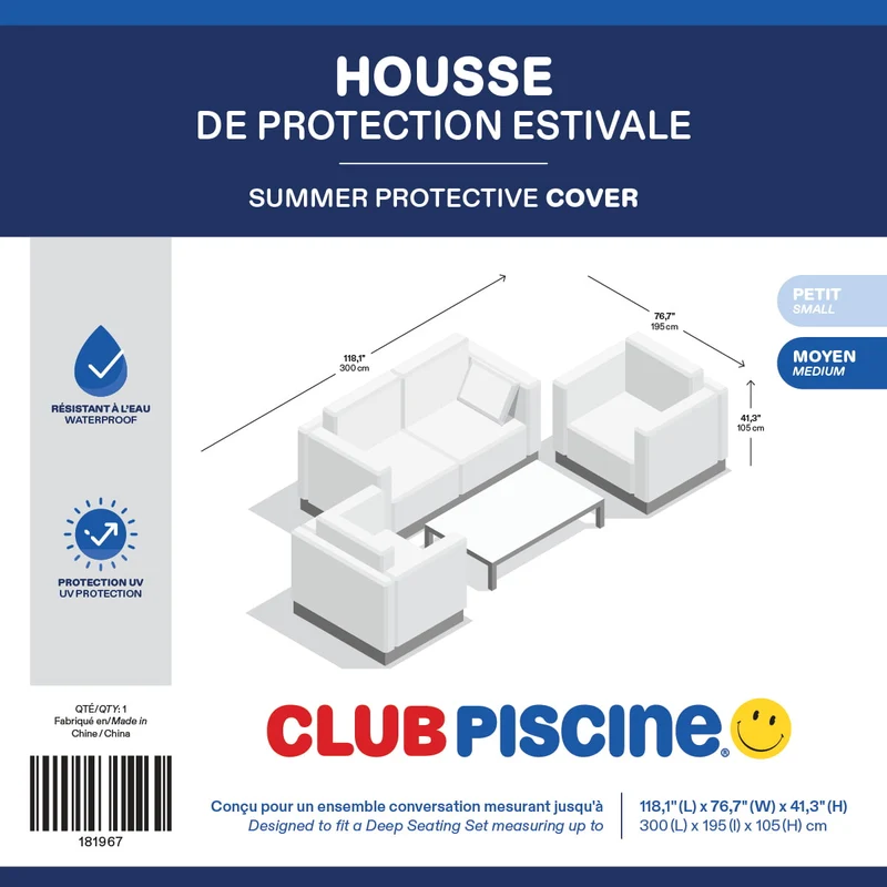 Housse protectrice d'été pour ensemble causeuse