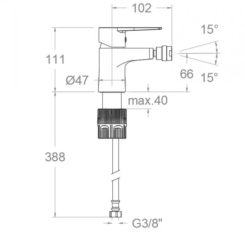 Ramon Soler - Grifo de bidé monomando Titanium Tool Free cromo