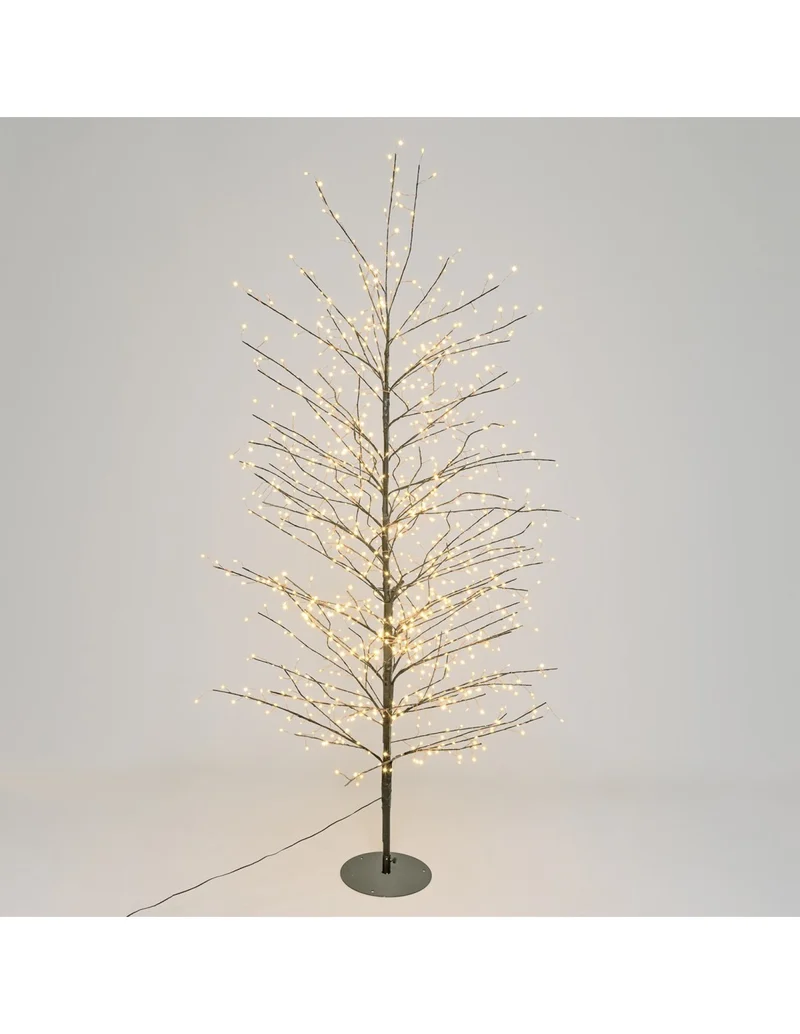Albero Ramo Tiglio Marrone 200cm 1120 MicroLED FlashLED IP44 Peraga Christmas