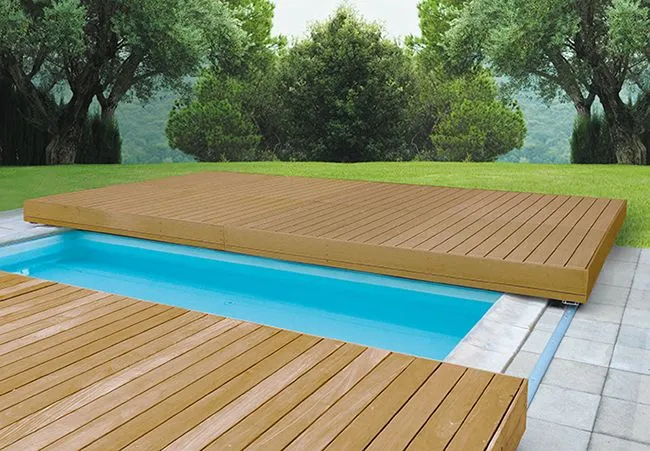 Deckwell zwembad afdekking en terras in 1 - Honing - 315 cm x 315 cm
