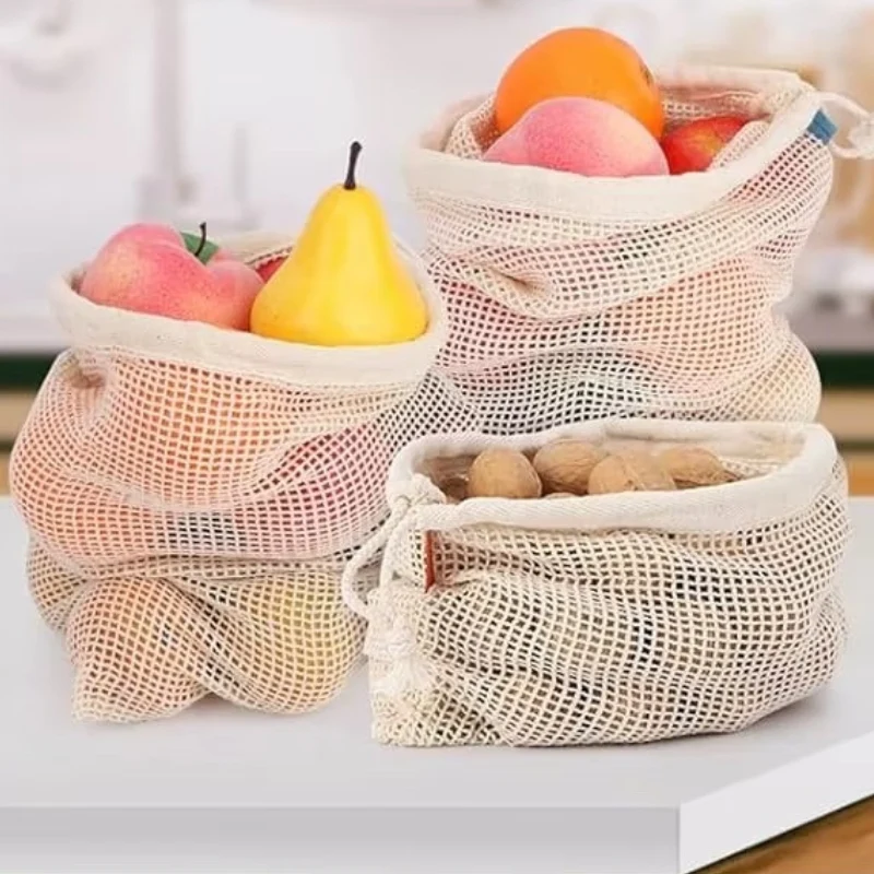 EcoVeg – Grøntsagspose med Snørelukning og Vaskbart Design