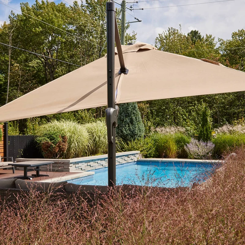 Parasol suspendu Deluxe Sunbrella inclinable - 10 pi (3 m)