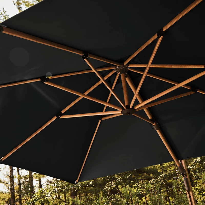 Parasol suspendu Deluxe avec fini bois - 10 pi (3 m)