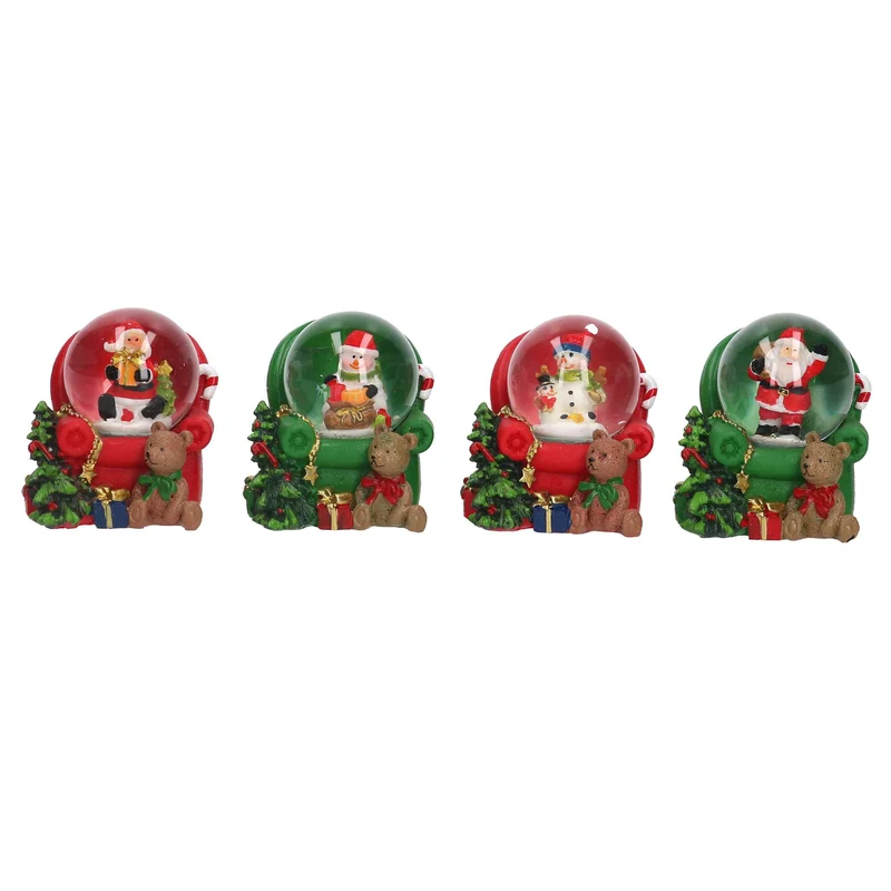 Palla di vetro resina poltrona verde e rosso 4 assortiti D4,5cm Peraga Christmas