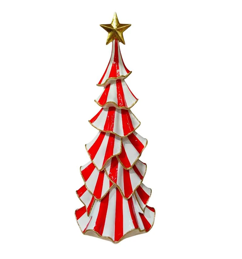 Albero di Natale Resina Circo Bianco e Rosso 19x46,5x15cm Peraga Christmas