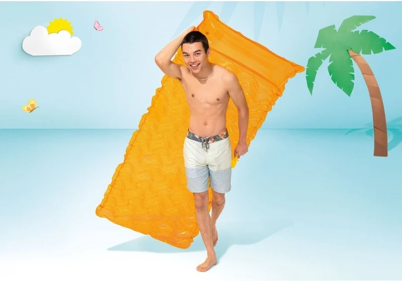 Intex Luchtmatras 229cm x 86cm - Oranje