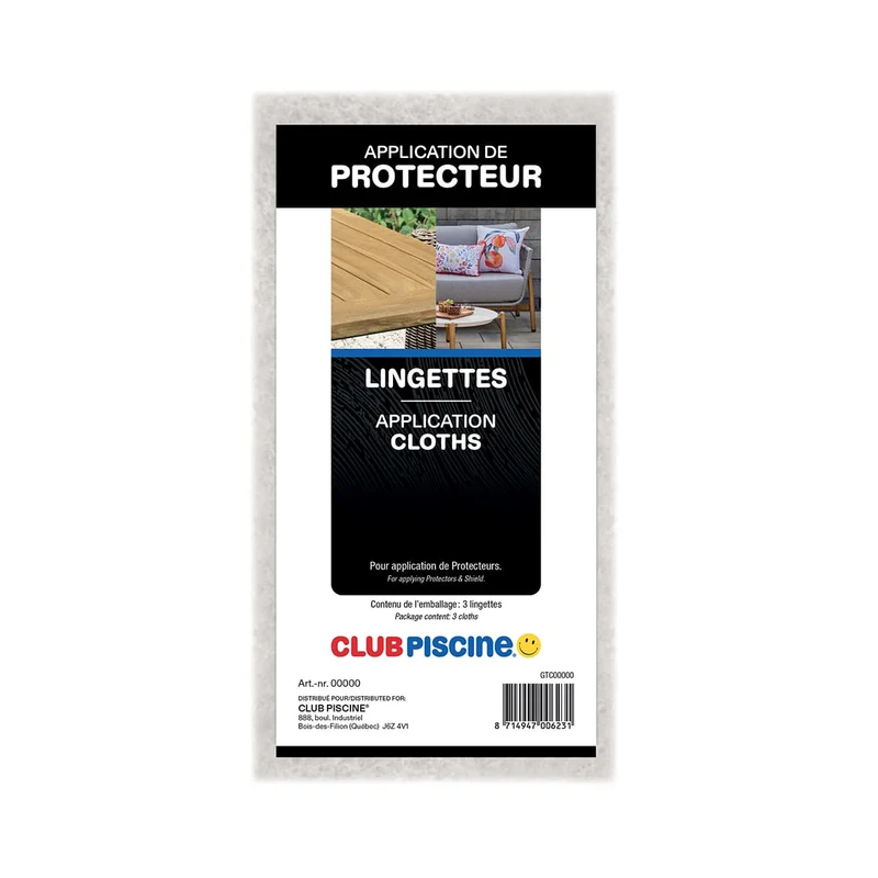 Lingettes pour application de protecteur