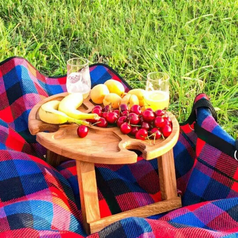 PicnicPort - Udendørs klapbord med glasholder