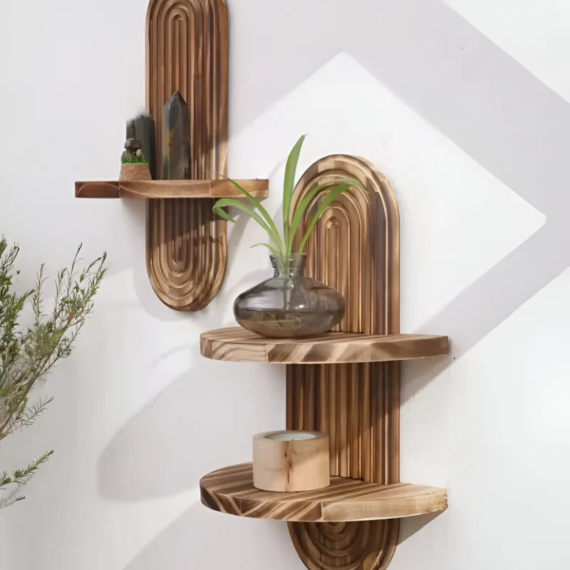 GeoShelf – Geometrisk Væghylde til Mini Planter og Dekorationer