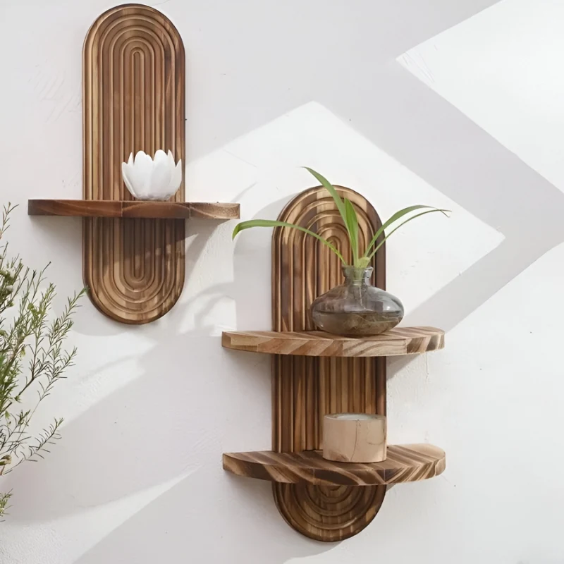 GeoShelf – Geometrisk Væghylde til Mini Planter og Dekorationer