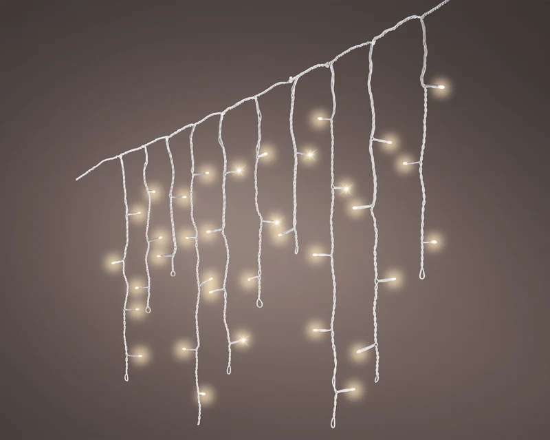 Tenda LED a ghiaccioli 480 x 52 cm bianco caldo Peraga Christmas