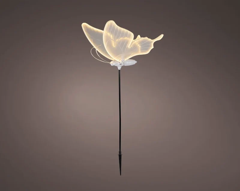 Farfalla LED in metallo con movimento 65 x 80 x 32 cm bianco Peraga Christmas