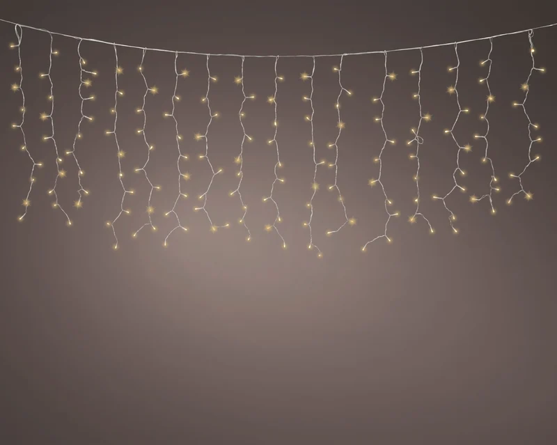 Tenda luminosa LED 200 x 100 cm trasparente/oro tenue Peraga Christmas