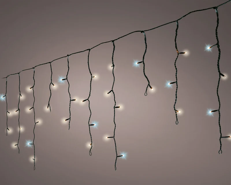Tenda LED a ghiaccioli 480 x 52 cm nero/bianco caldo Peraga Christmas