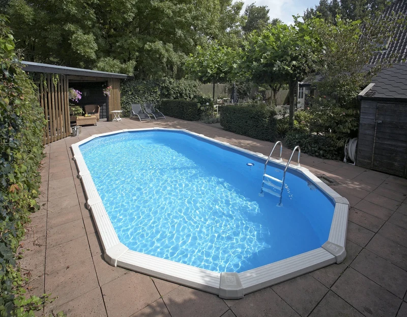Interline Sunlake metalen zwembad ovaal 975 cm x 490 cm x 132 cm compleet pakket