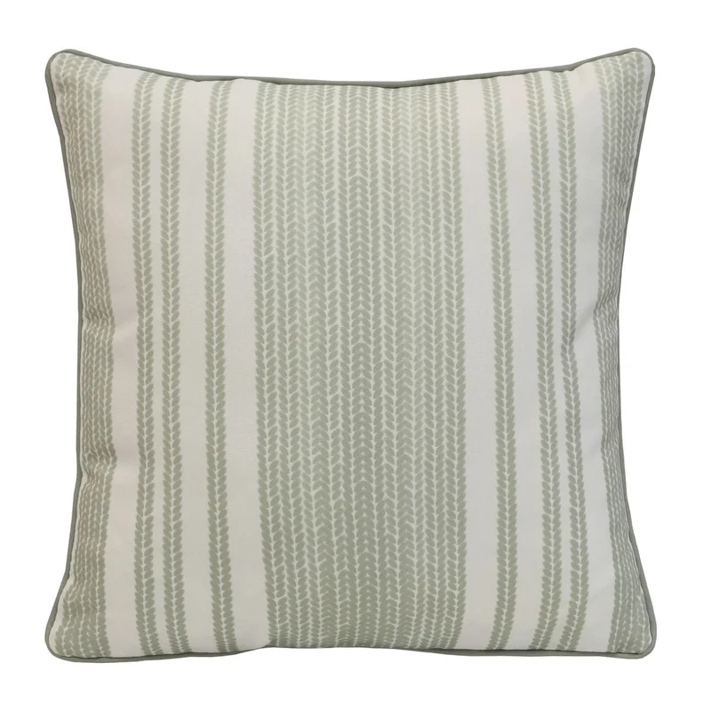 Coussin extérieur 18 x 18 po - Imprimé rayé vert sauge
