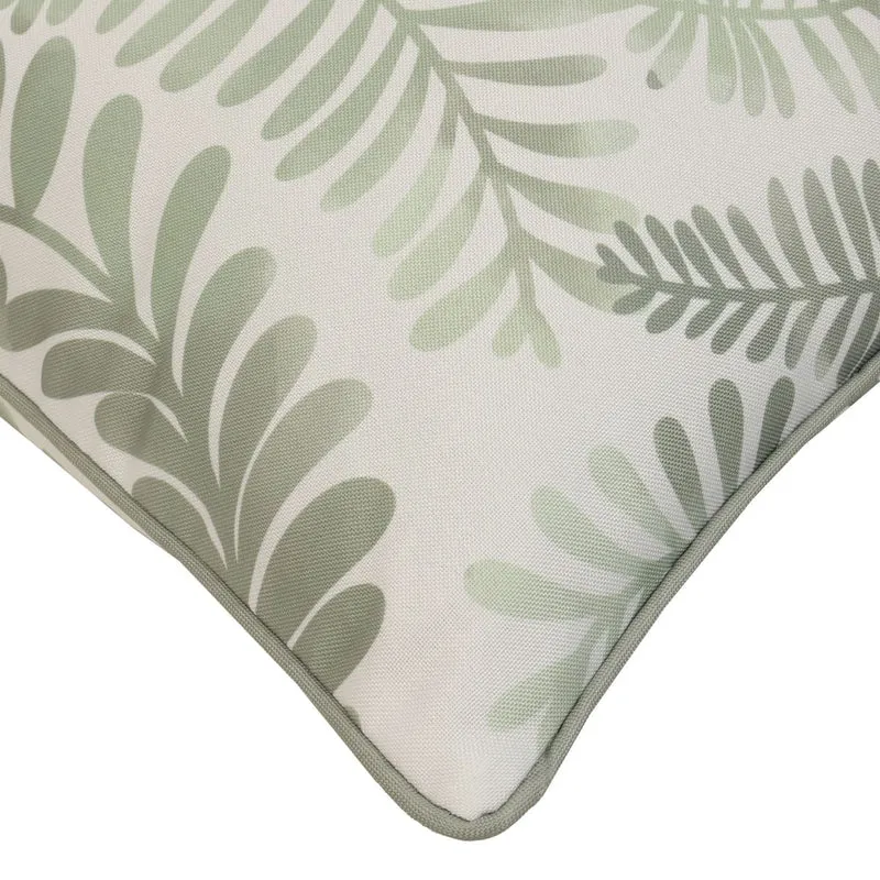 Coussin extérieur 18 x 18 po - Imprimé feuille vert sauge