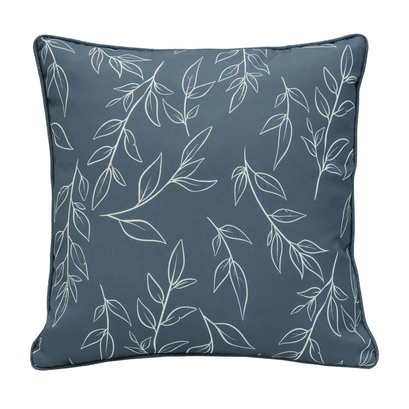 Coussin extérieur 18 x 18 po - Imprimé feuille bleu