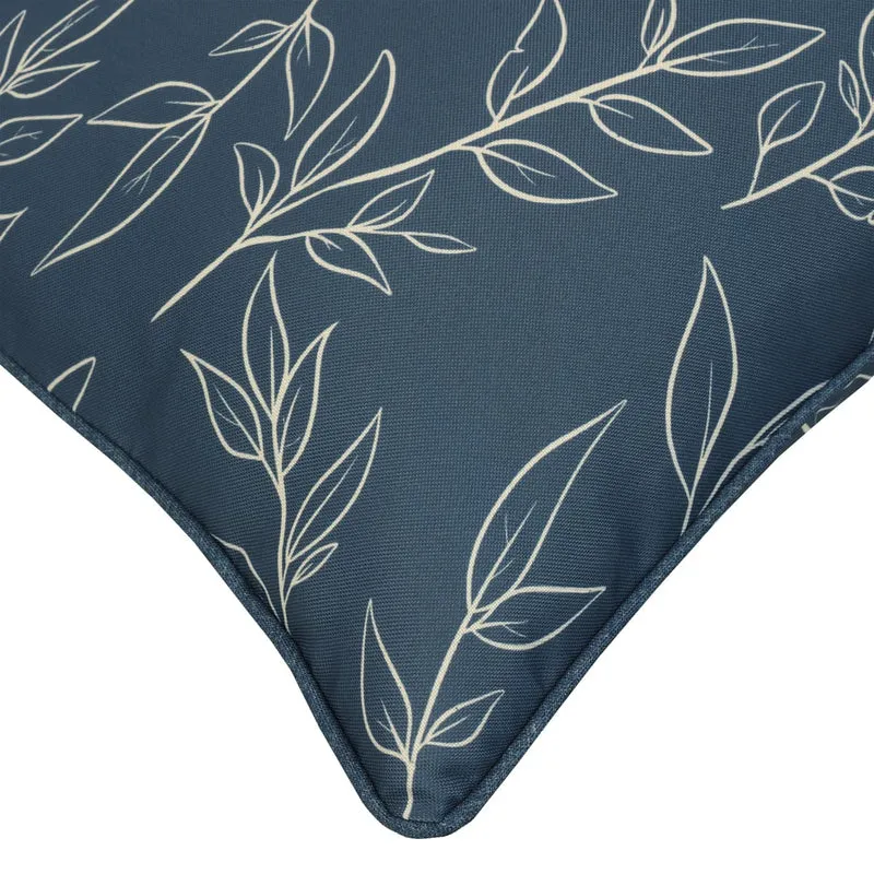 Coussin extérieur 18 x 18 po - Imprimé feuille bleu