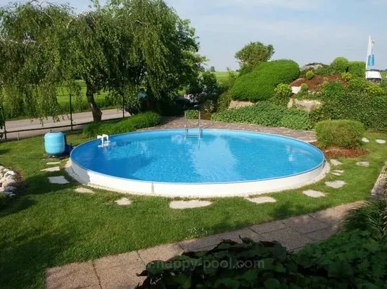 Happy Pool metalen zwembad Wit rond Ø700 cm x 120 cm