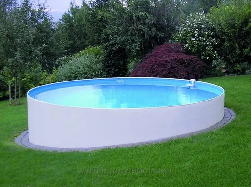 Happy Pool metalen zwembad Wit rond Ø700 cm x 150 cm
