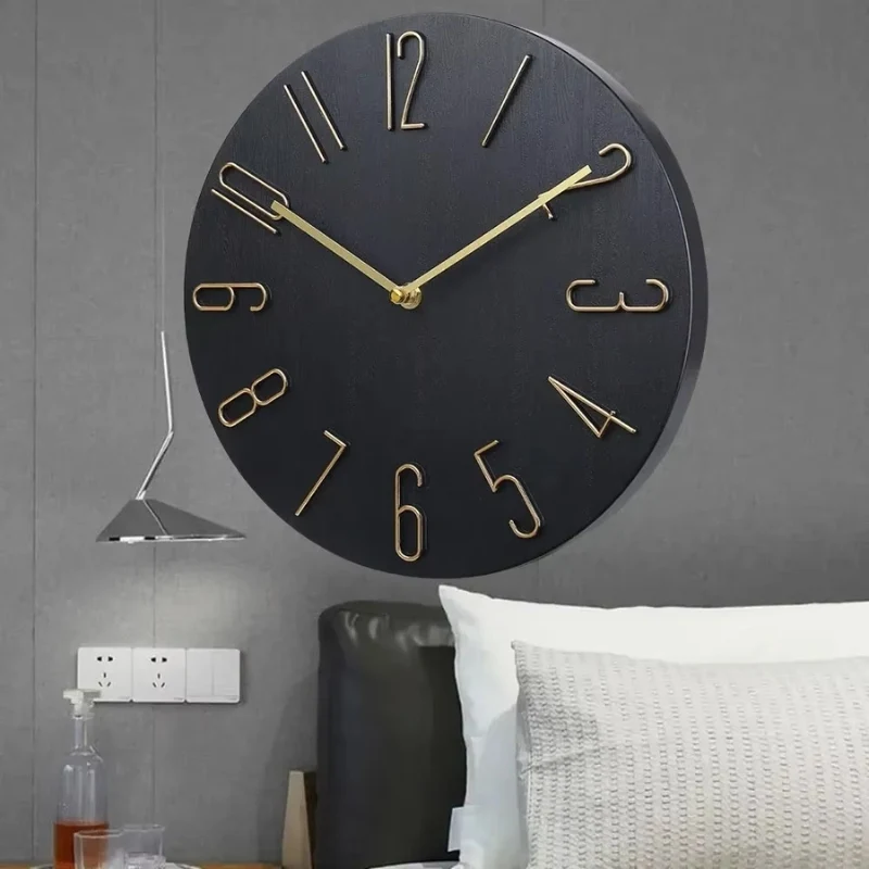 TimeMate – Rund Vægur med Digitalt Display og Batteridrift