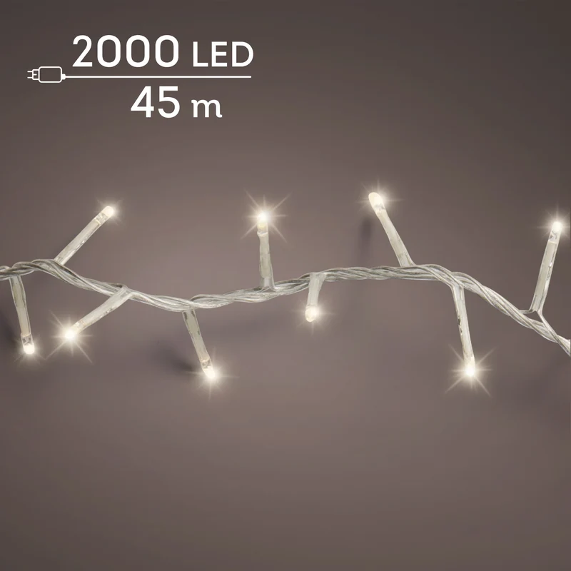 Filo LED compact 2000 luci lunghezza 4500 cm bianco caldo Peraga Christmas