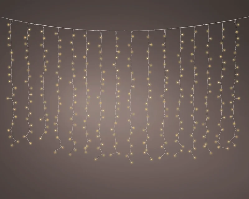 Tenda luminosa LED 200 x 200 cm trasparente/oro tenue Peraga Christmas