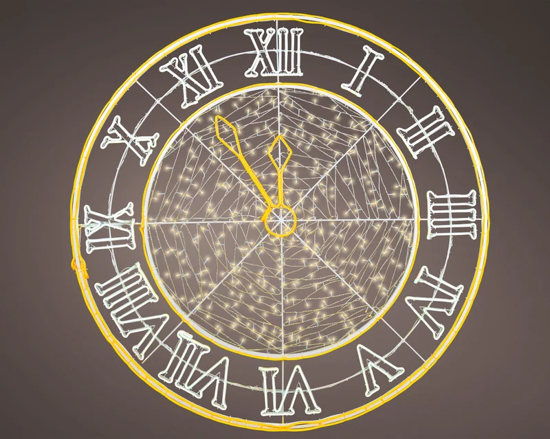 Orologio LED in metallo D 150 cm nero Peraga Christmas
