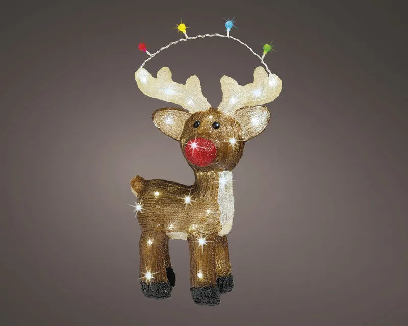 Cervo LED in acrilico 17 x 33 x 47 cm colori modello assortito Peraga Christmas