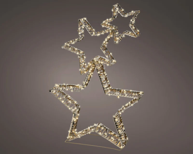 Stelle micro LED in PET 10 x 51 x 80 cm oro Peraga Christmas
