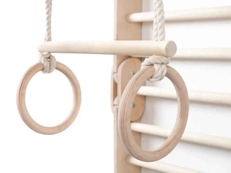 Anneaux de Gym et Barre Trapézoïdale Happymoon - Équipement de Gymnastique - Jeu de motricité enfant - Happymoon