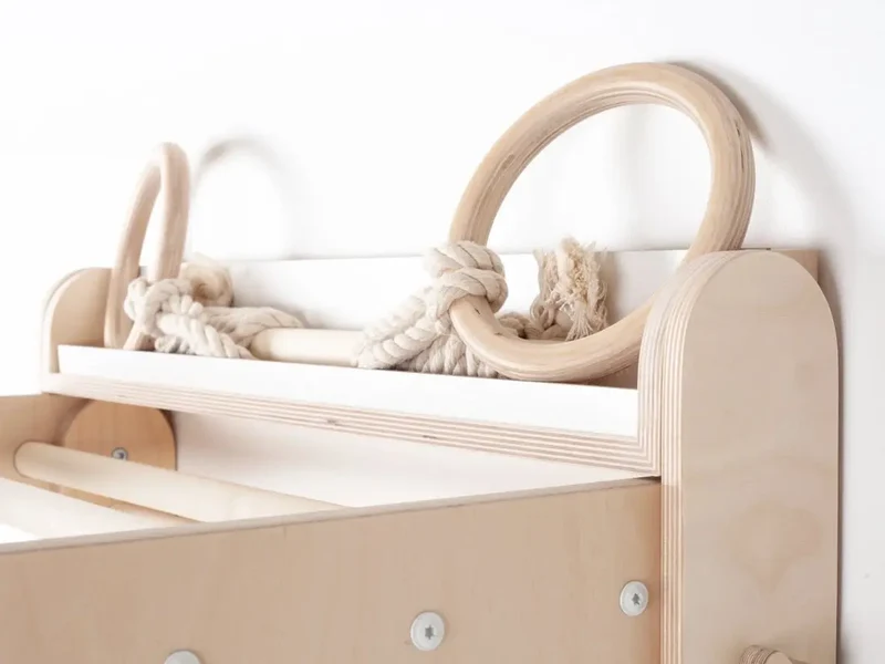 Anneaux de Gym et Barre Trapézoïdale Happymoon - Équipement de Gymnastique - Jeu de motricité enfant - Happymoon